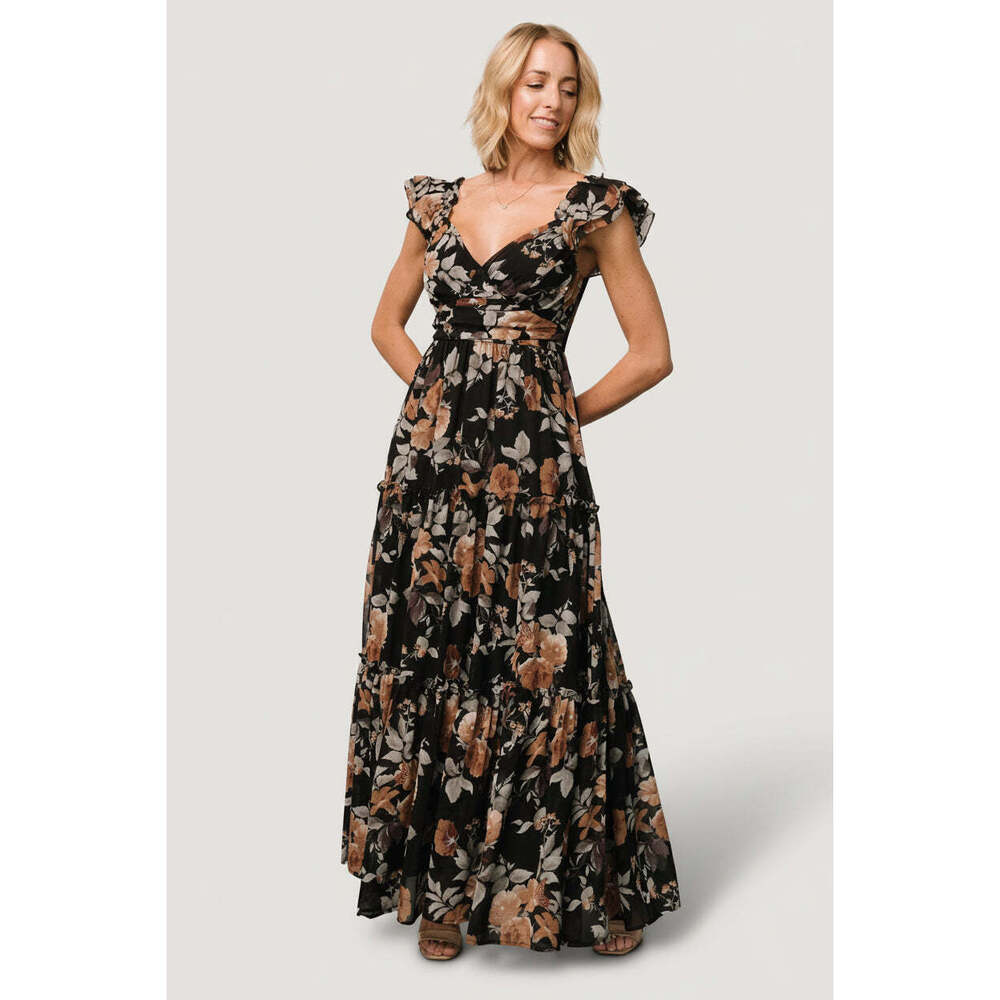 NWT Baltic Born Martina Maxi Dress | Black + Copper Floral Size XLXL